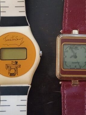 White and Orange Digital Watch" Read Description"